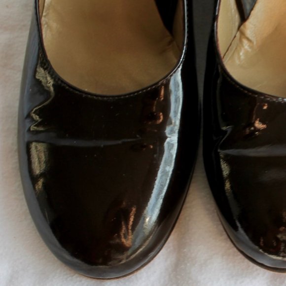 Taryn Rose Brown Patent Leather Wedge Pumps - Picture 4 of 8